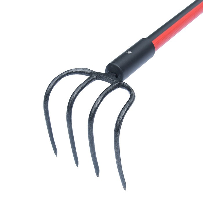 Manual steel garden cultivator head